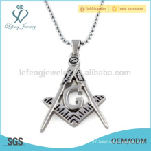 In stock stainless steel masonic pendant,silver masonic pendant design